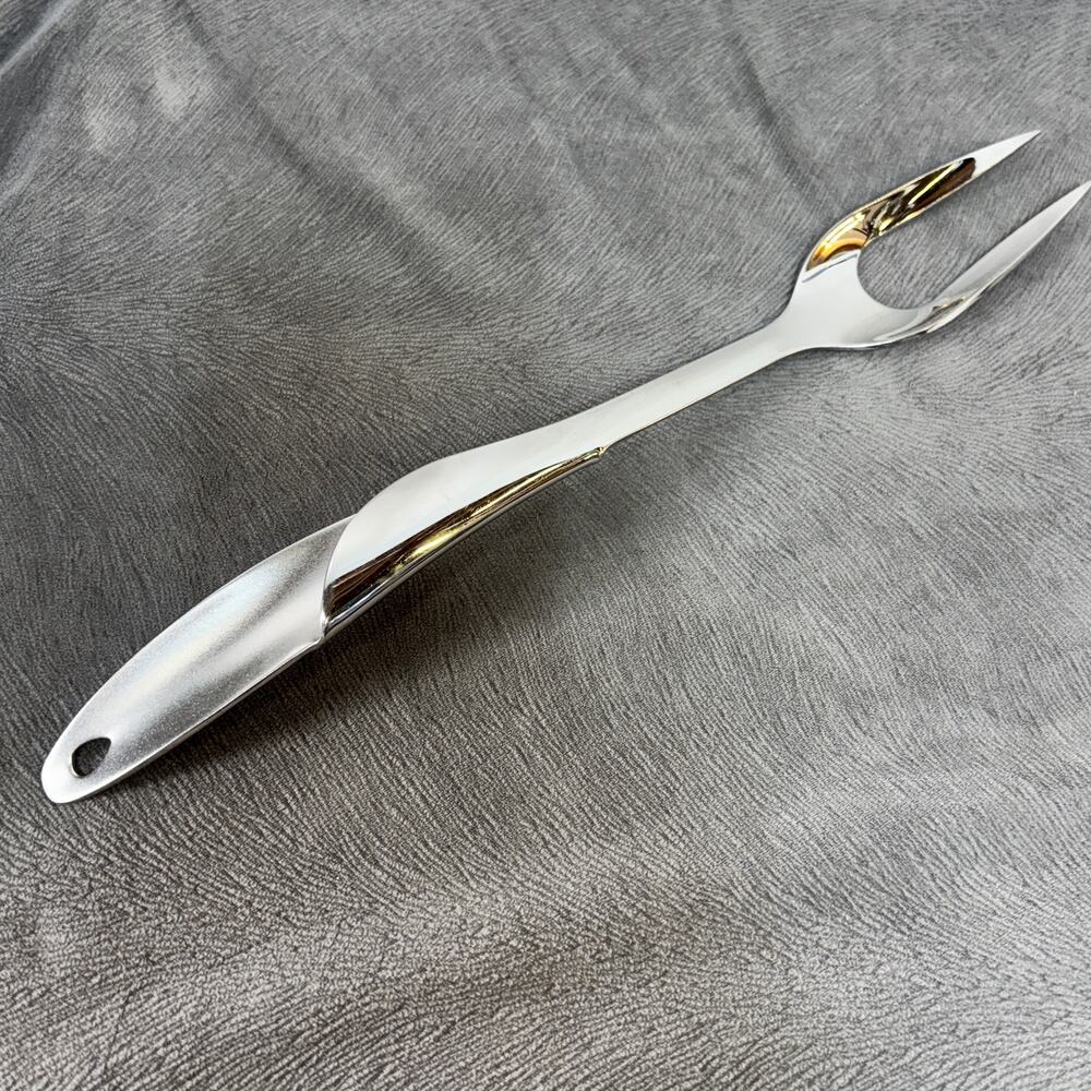 Copco 18/8 Stainless Steel Serving Carving Fork 2 Prong Double Fold Handle 13"